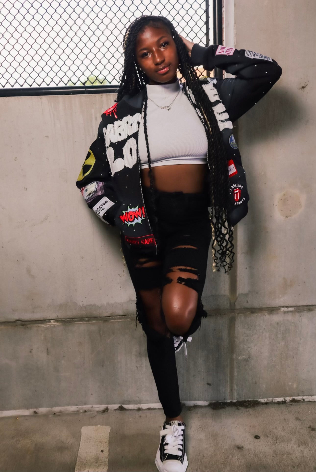 FABRICATED LOVE  “I KNOW MY EX MAD AF”  BLACK ZIP-UP HOODIE