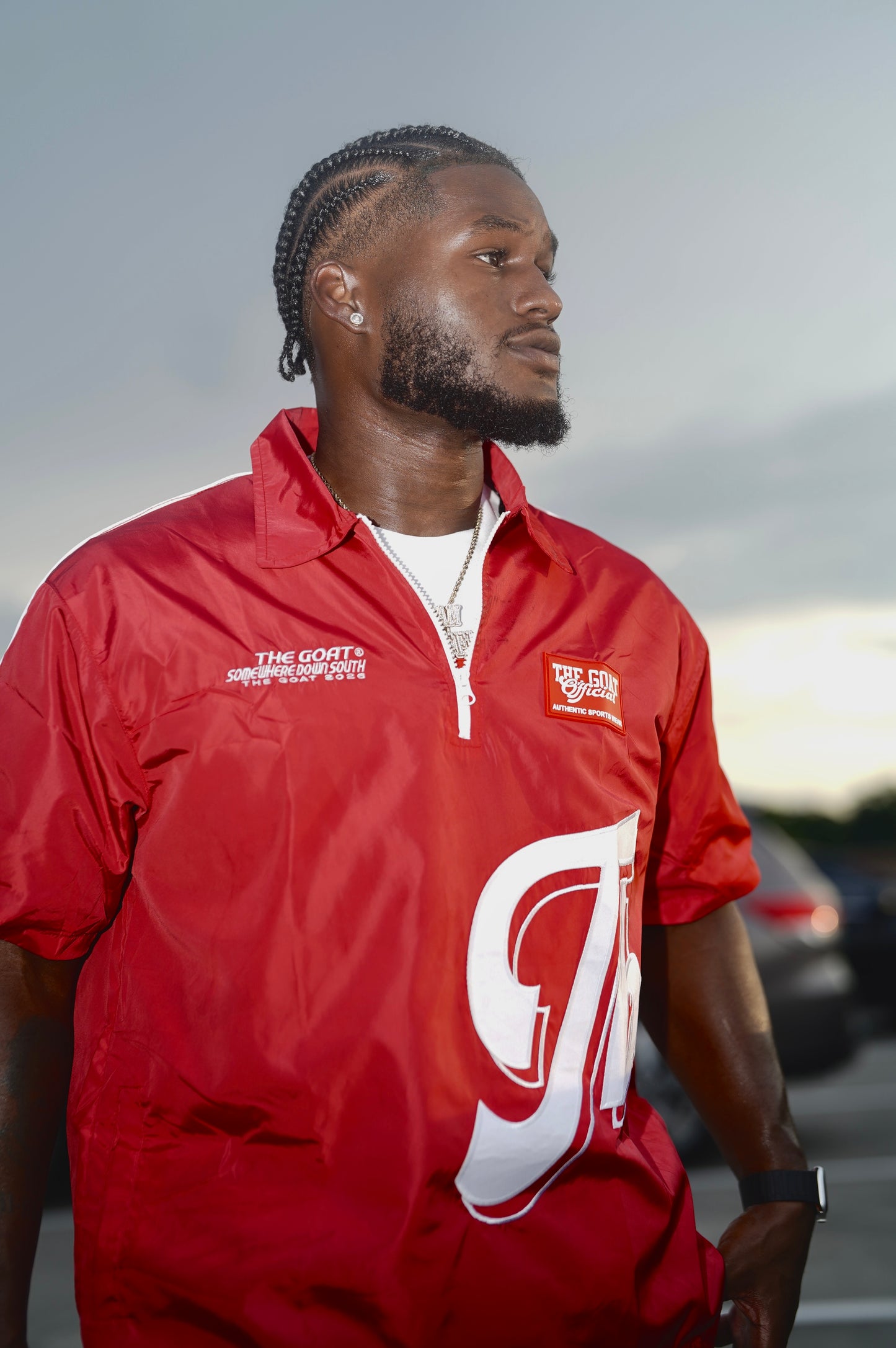 THE GOAT RED & WHITE WIND-BREAKER SHORT SET!