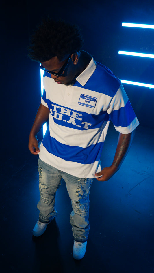 THE G.O.A.T “I’M HIM” BLUE POLO SHIRT