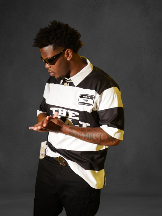 THE G.O.A.T “I’M HIM” BLACK POLO SHIRT