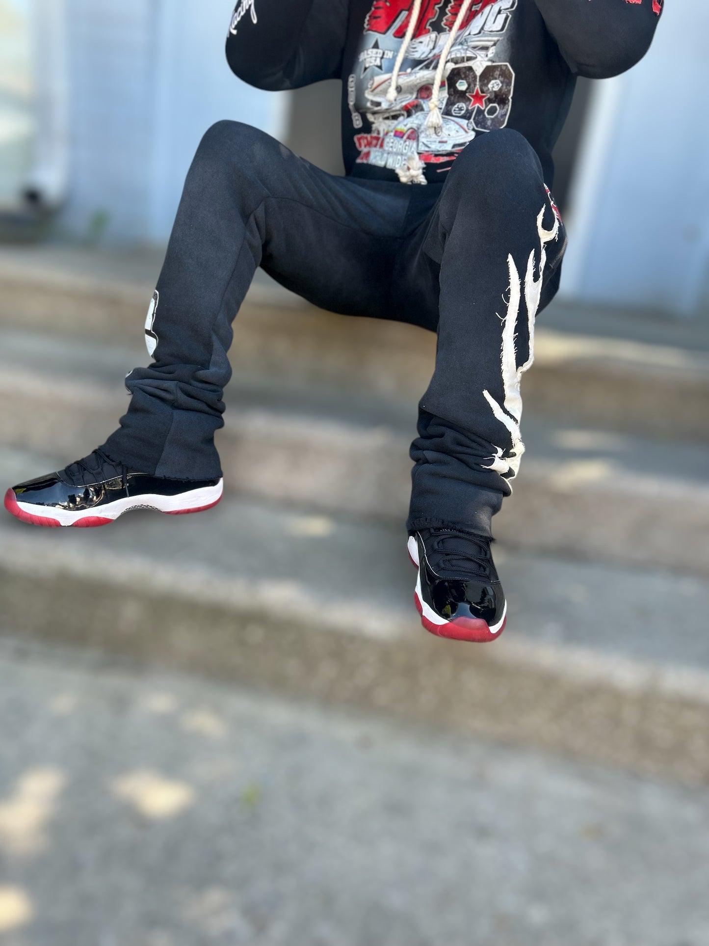 The G.O.A.T “RACING 2 THE MONEY” BLACK/WHITE/RED Hoodie & Jogger set