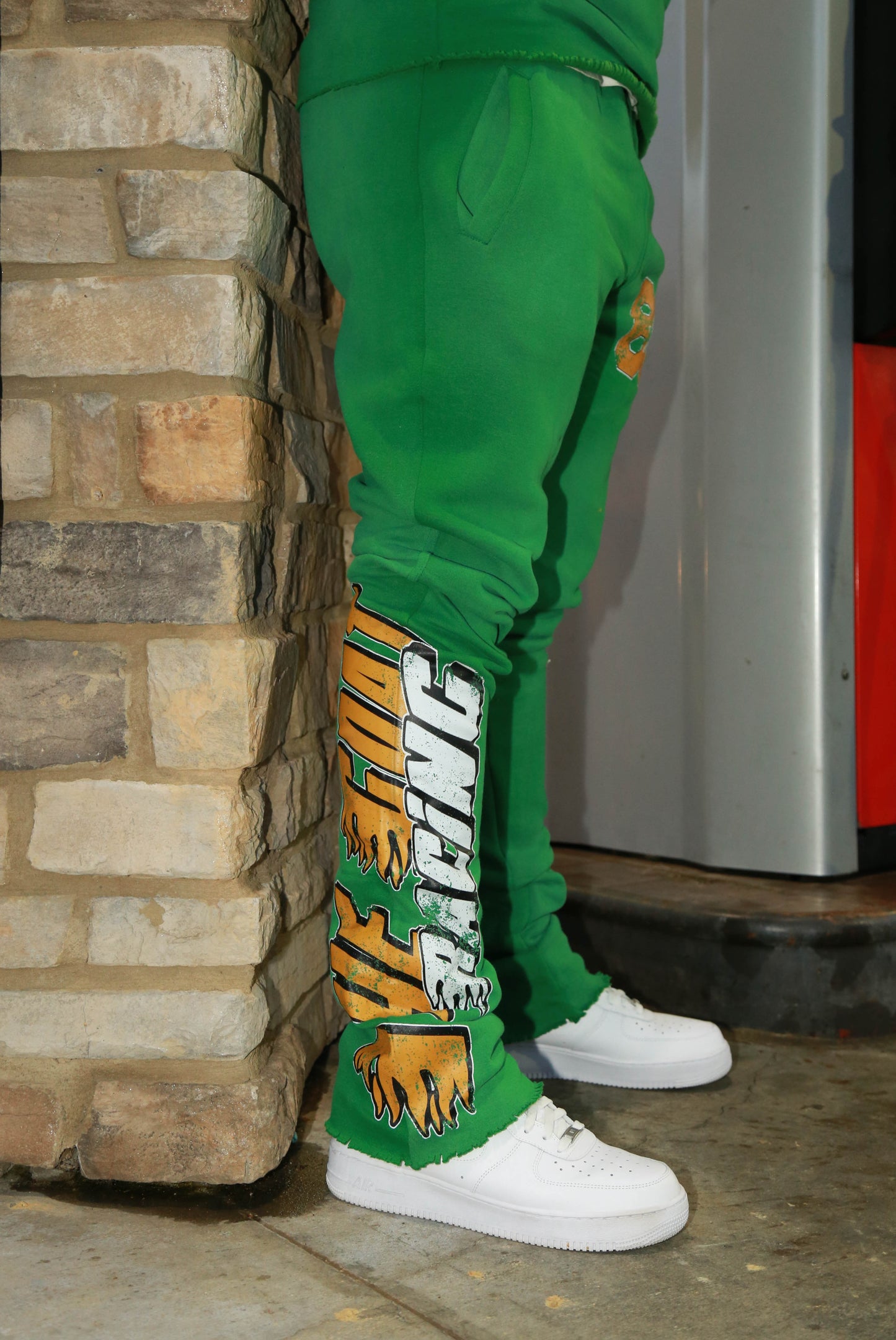 The G.O.A.T “RACING 2 THE MONEY” GREEN/YELLOW/WHITE Hoodie & Jogger set