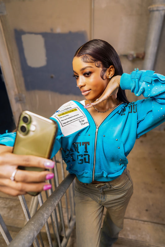 FABRICATED LOVE BLUE                   🎶I GOT A THANG FOR YOU🎶     ~LOVE SICK ZIP-UP