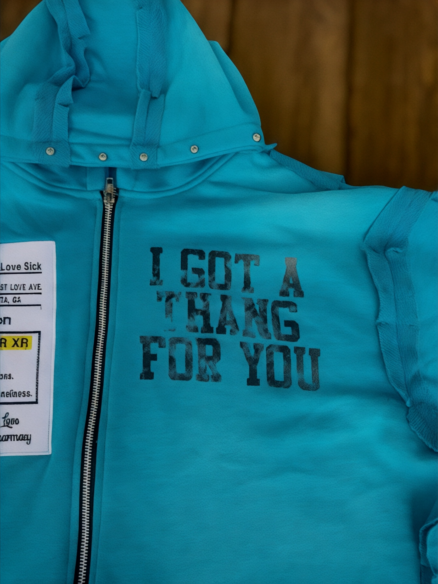 FABRICATED LOVE BLUE                   🎶I GOT A THANG FOR YOU🎶     ~LOVE SICK ZIP-UP