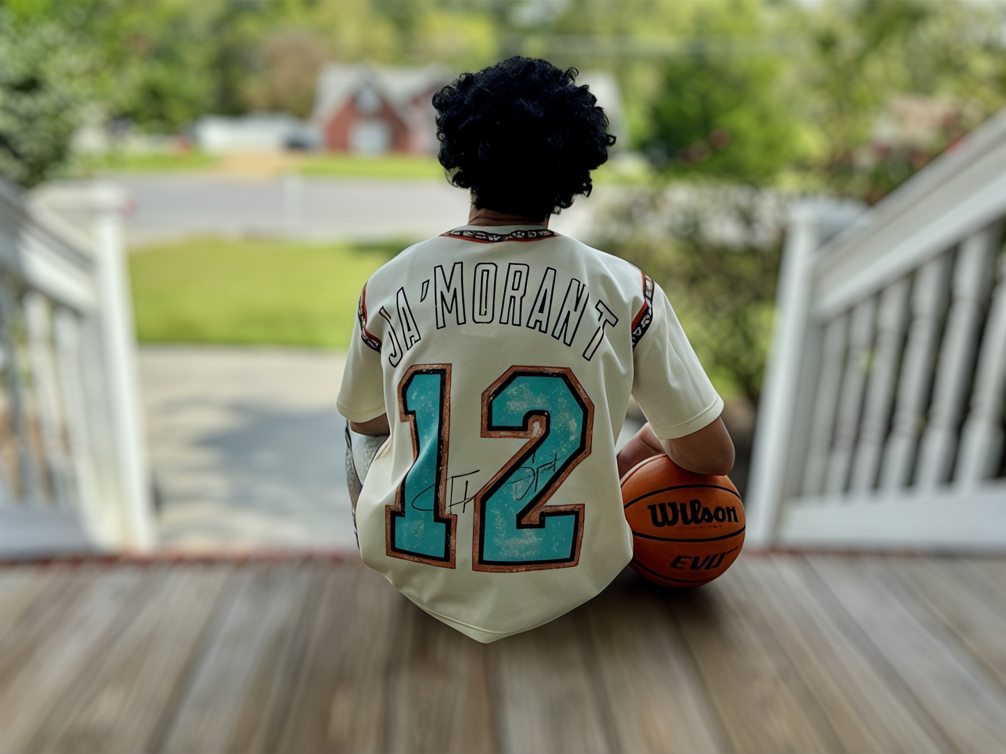 THE GOAT “JA’ MORANT” GRAPHIC PATCHED TEE.