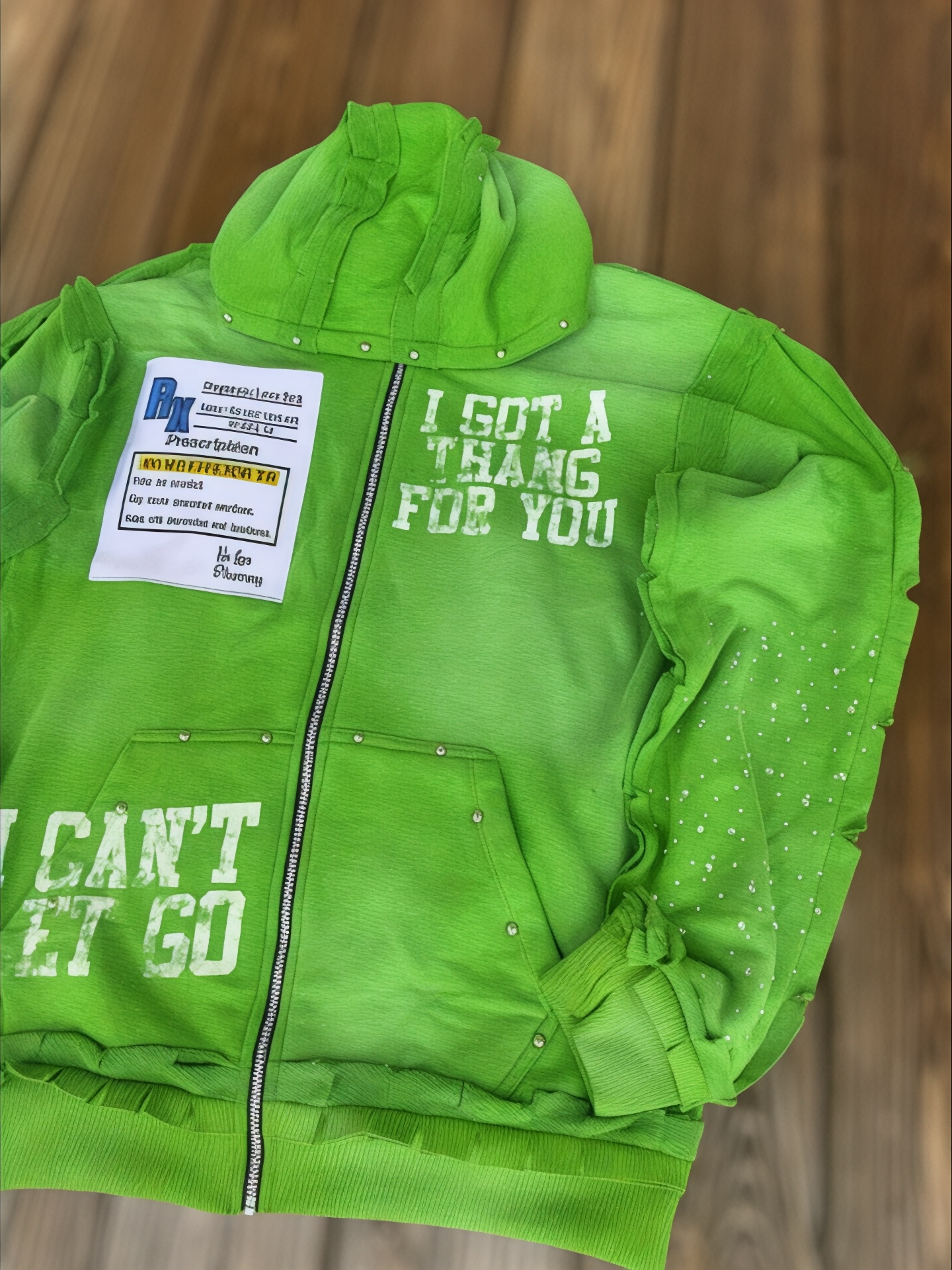 FABRICATED LOVE GREEN                   🎶I GOT A THANG FOR YOU🎶     ~LOVE SICK ZIP-UP