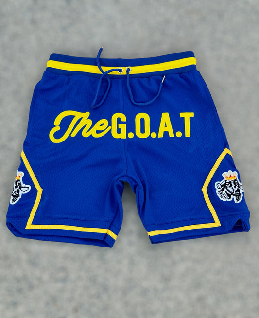 The G.O.A.T Authentic Royal Blue & Yellow Signature basketball shorts