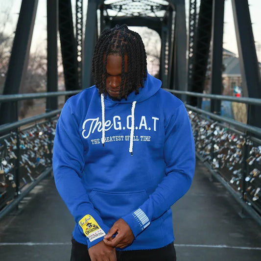 The G.O.A.T Royal Blue/White classic 3D embroidered signature