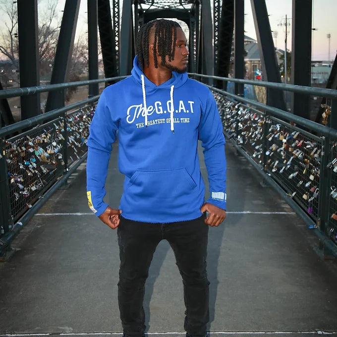 The G.O.A.T Royal Blue/White classic 3D embroidered signature