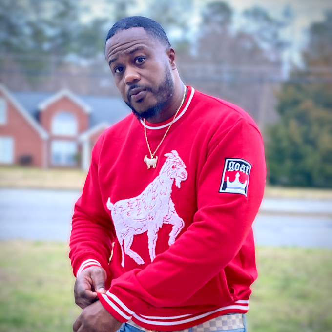 Big GOAT “Few are Chosen” Red and white crewneck