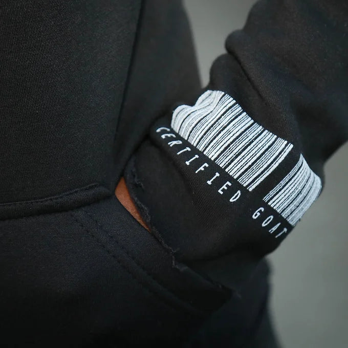 The G.O.A.T Black/white classic 3D embroidered signature  Hoodie